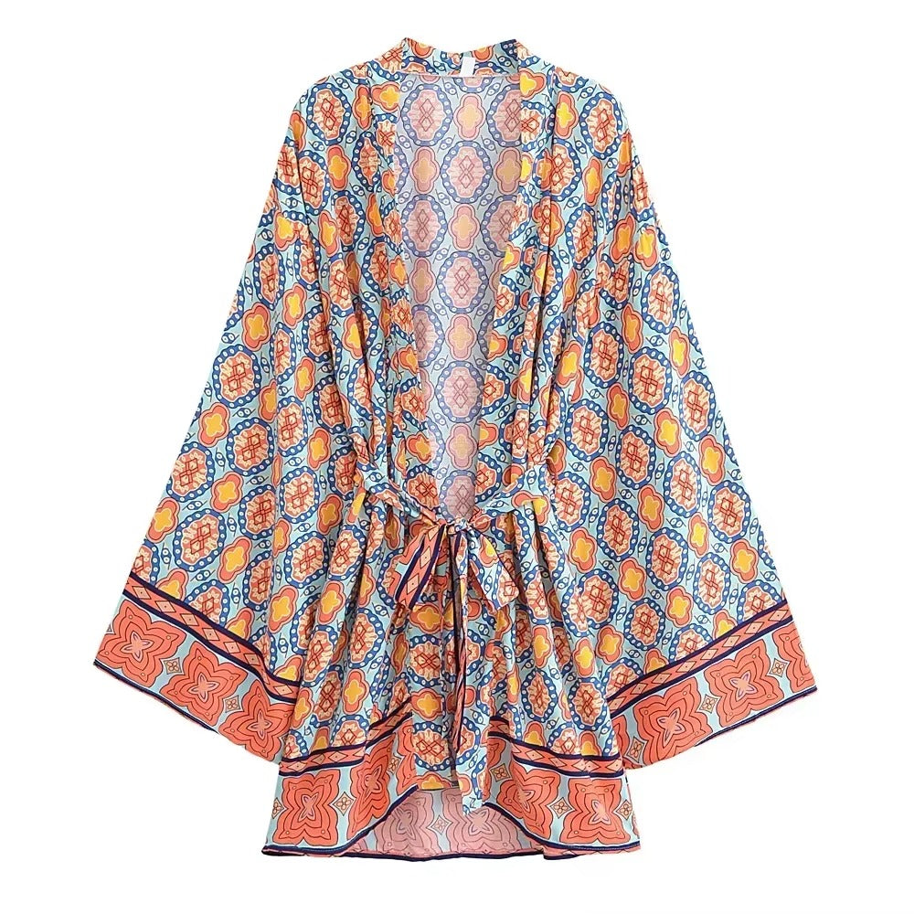 Kimono Maxi Bohème en Voile Fluide