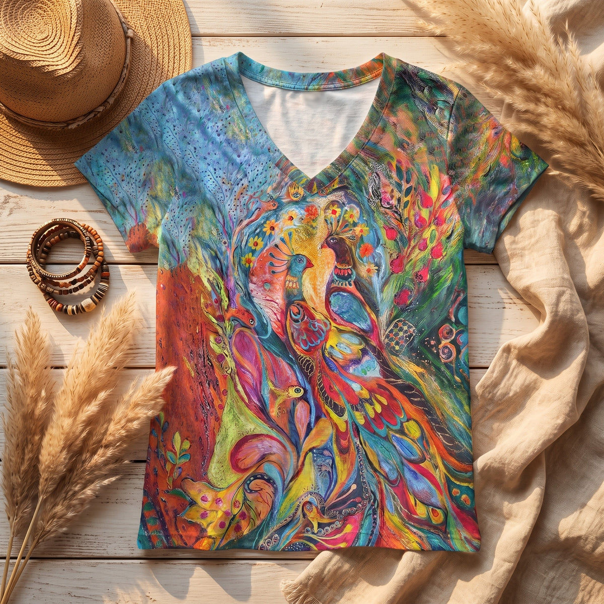 T-shirt hippie chic mise en scene boheme
