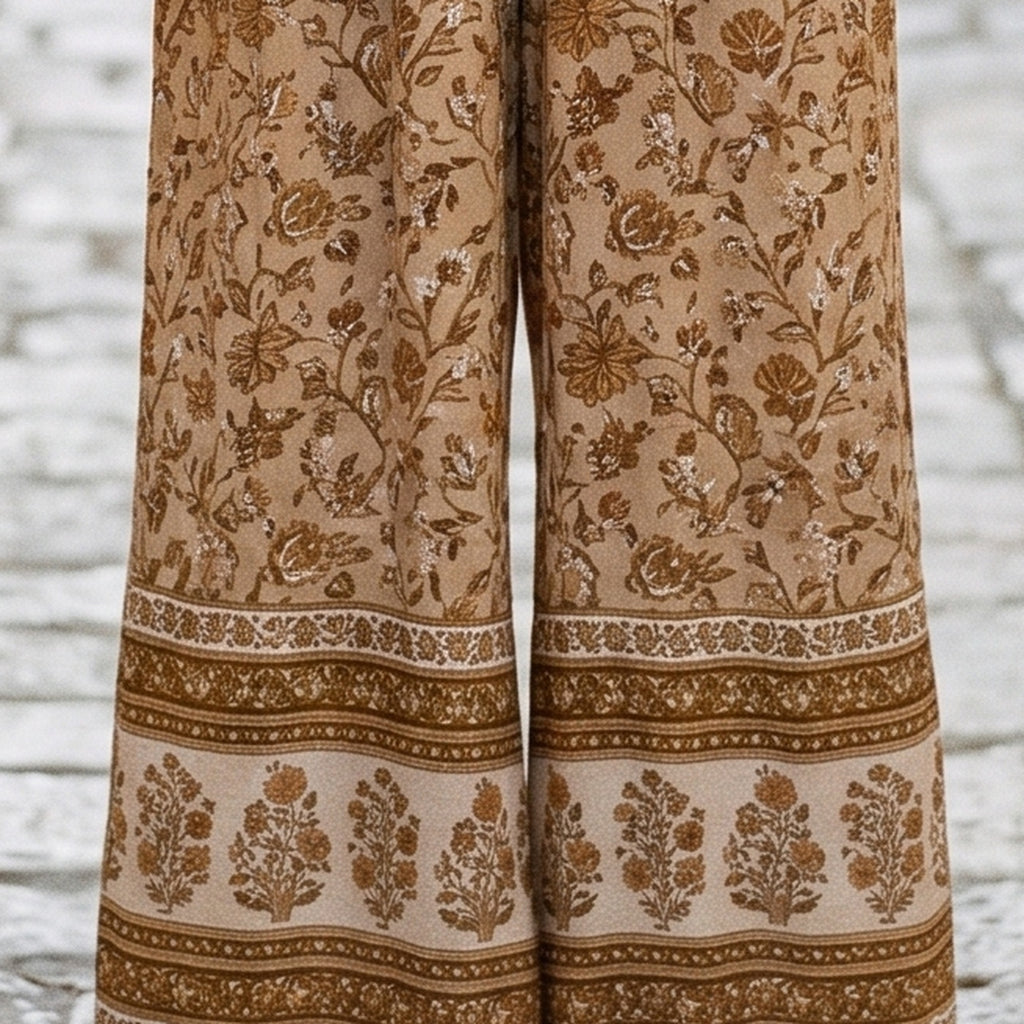 Détail de l'imprimé floral bohème et de la bordure