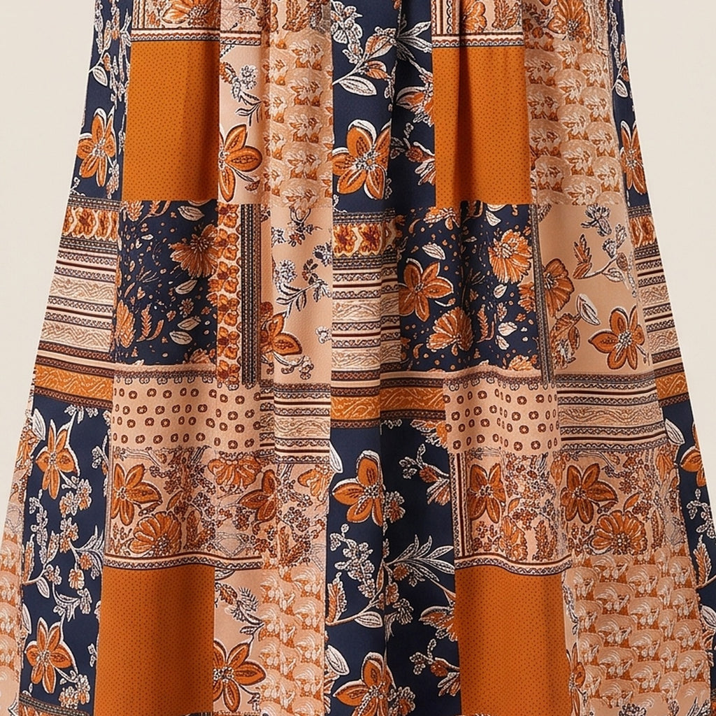 Détail de l'imprimé patchwork bohème