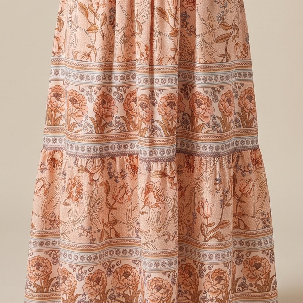 Détail de l'imprimé floral et de la bordure