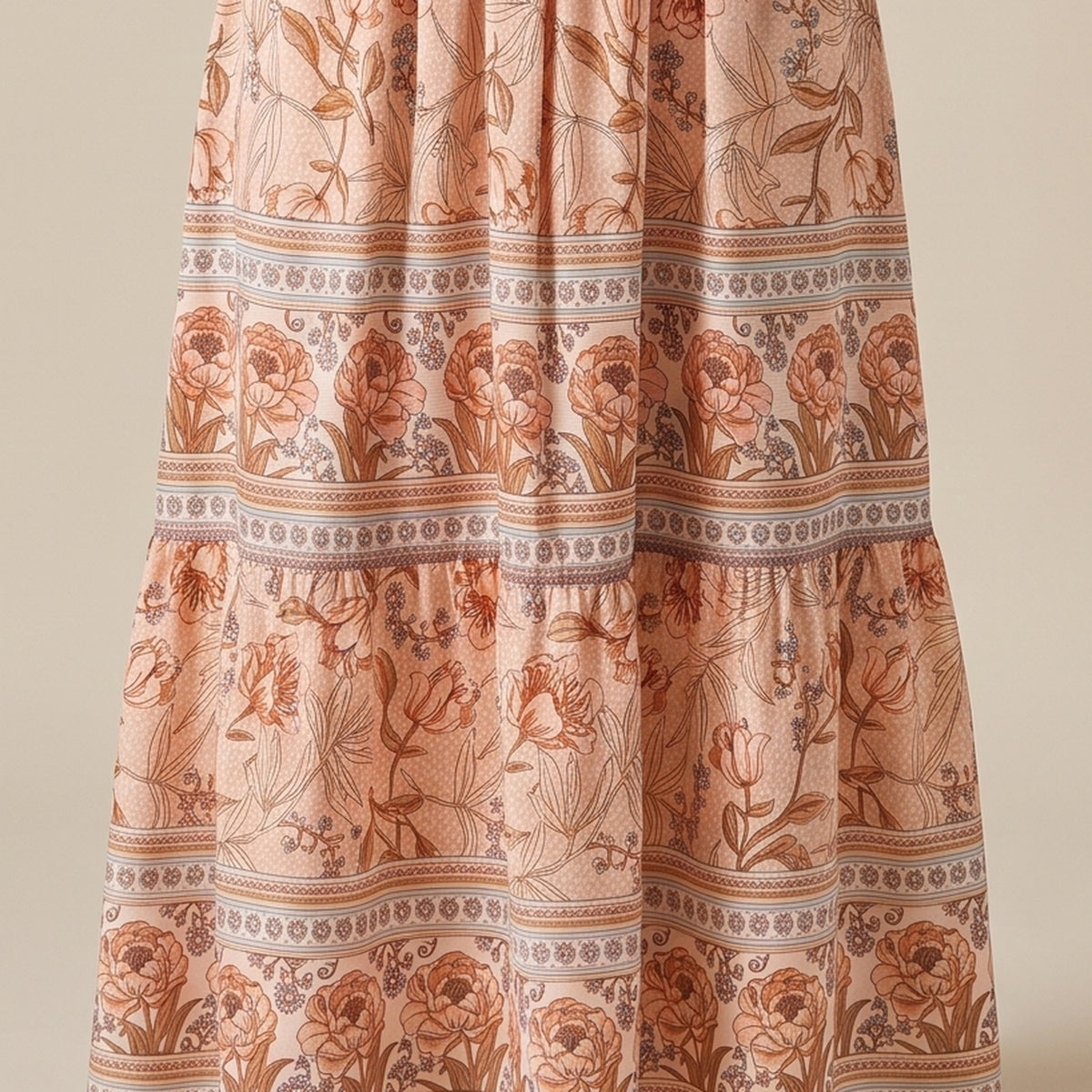 Détail de l'imprimé floral et de la bordure