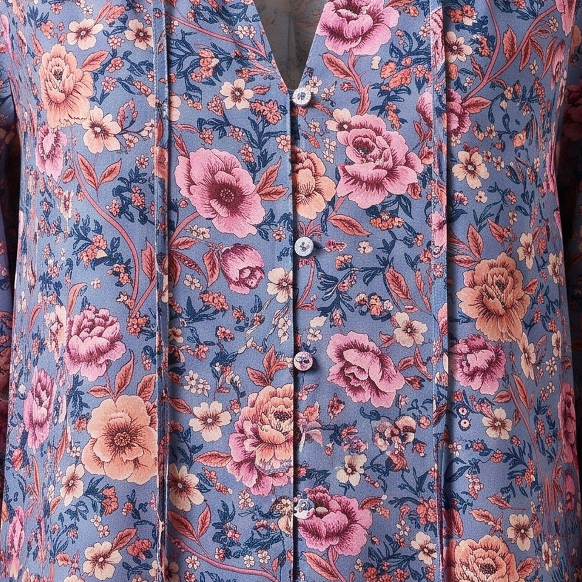 Détail de l'imprimé floral liberty et de la bordure