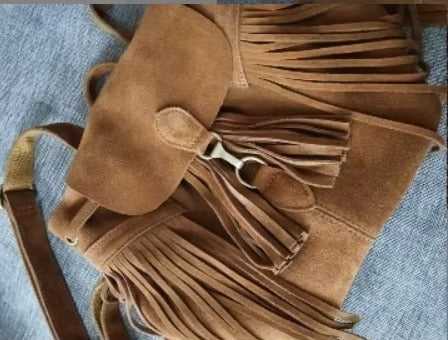 Sac à dos Hippie en Cuir et Daim