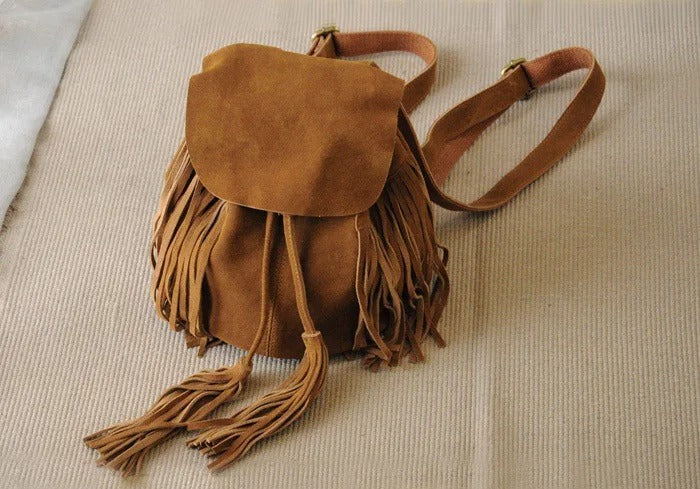 Sac à dos Hippie en Cuir et Daim