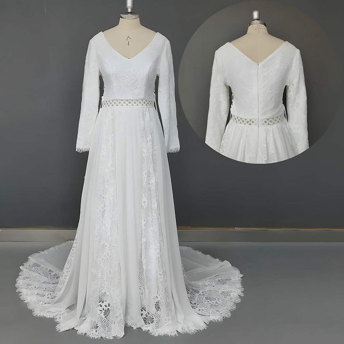 Robe mariée dentelle face et dos