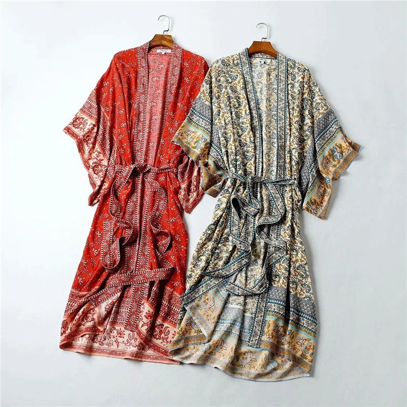 Kimono Long Vintage Fleuri