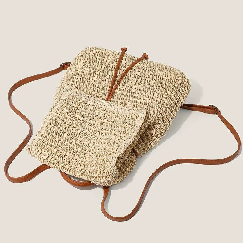 Sac à Dos Bohème en Paille Crochetée