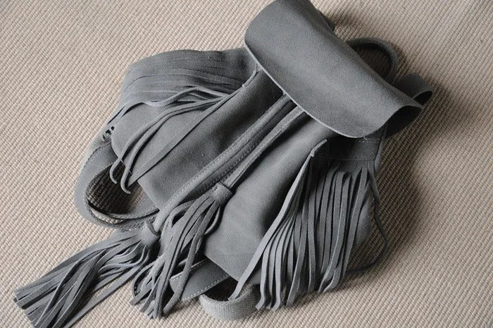 Sac à dos Hippie en Cuir et Daim
