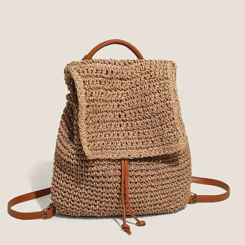 Sac à Dos Bohème en Paille Crochetée