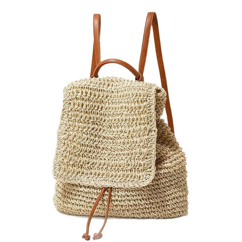 Sac à Dos Bohème en Paille Crochetée