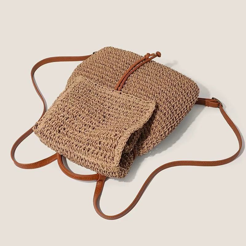 Sac à Dos Bohème en Paille Crochetée