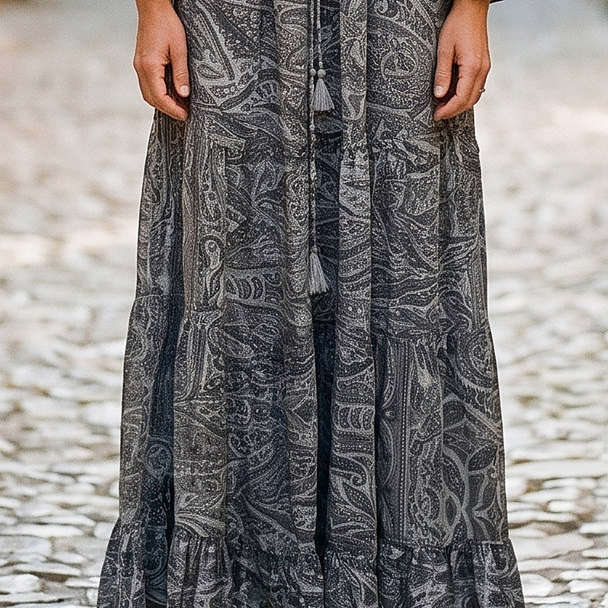 Détail paisley gris