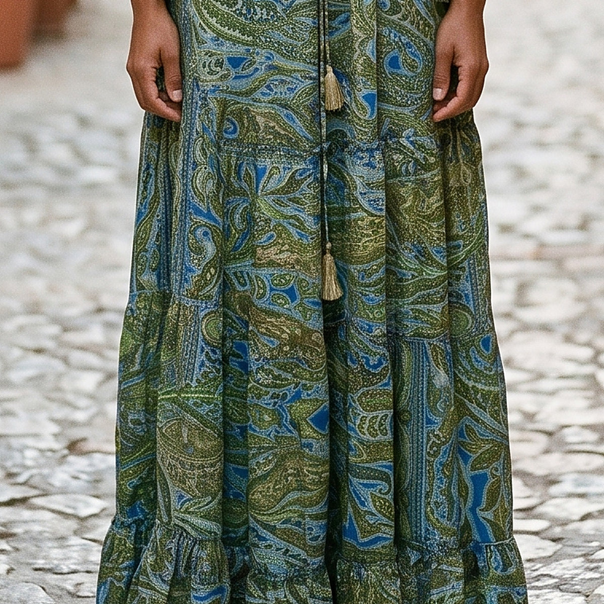 Détail paisley vert