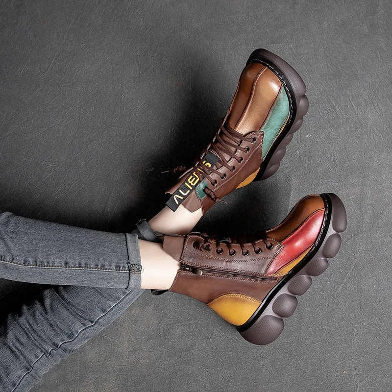 Bottines Bohème Femme Multicolores à Plateforme