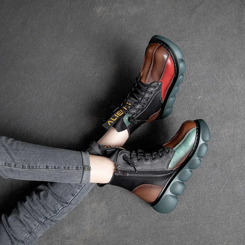 Bottines Bohème Femme Multicolores à Plateforme