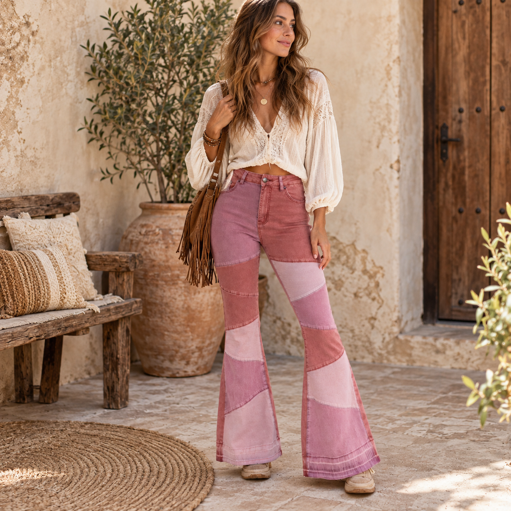 Hippie broek met wijde pijpen
