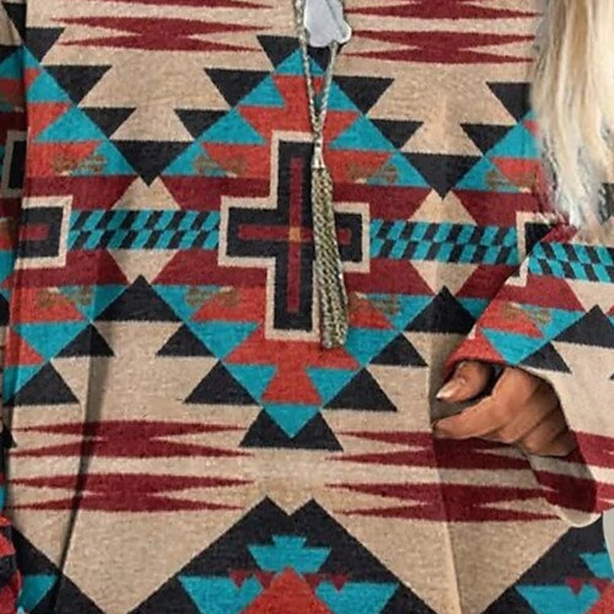 Gros plan de l'imprimé ethnique aztèque navajo