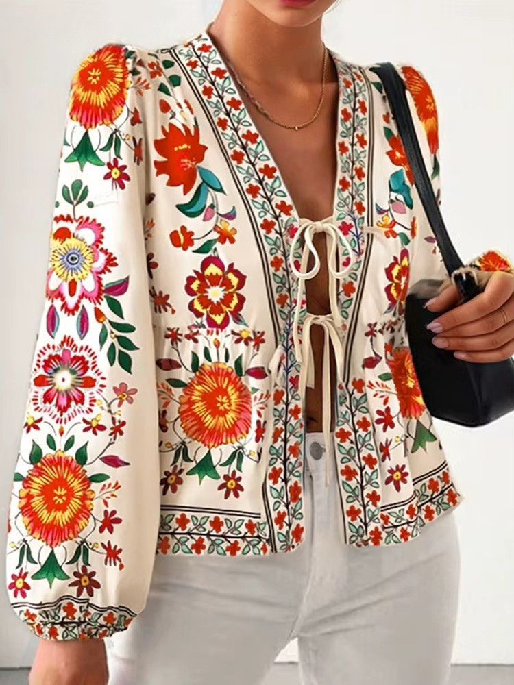 Veste Courte Bohème Fleurie