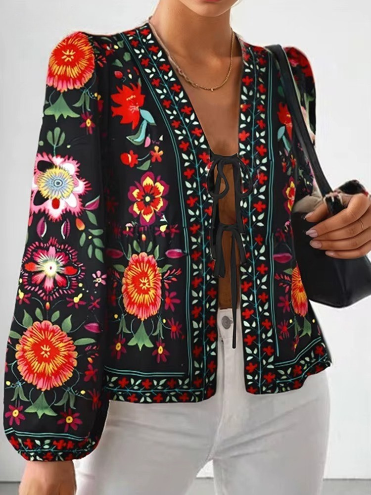 Veste Courte Bohème Fleurie