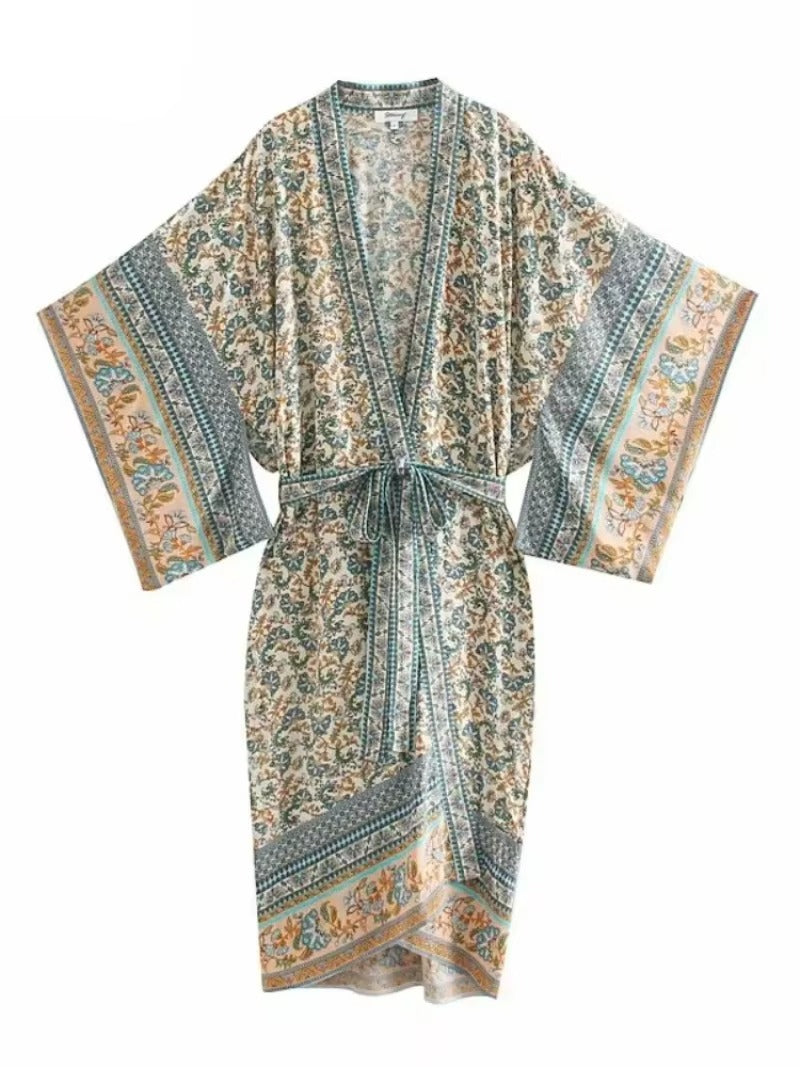 Kimono Long Vintage Fleuri