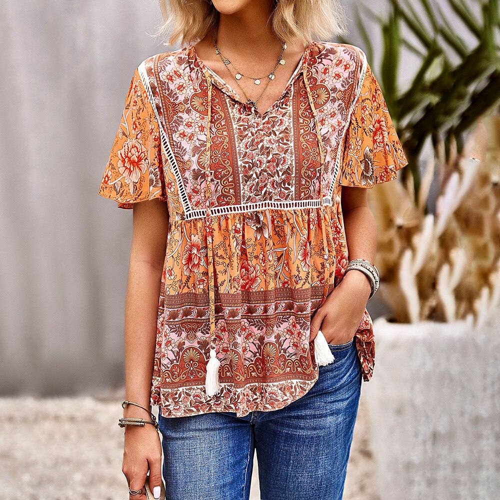 Blouse in hippiestijl uit de jaren 70